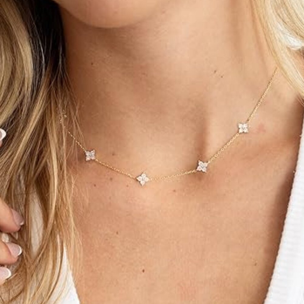 Dainty Necklaces‎ for Women Cute Station Choker Necklace
